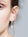 thumb Fashion Freshwater Pearl Zircon Silver Stud Earrings 2