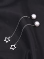 thumb Copper With Platinum Plated Simplistic Star Threader Earrings 2
