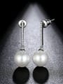 thumb Copper With pearl Fashion Ball Drop Earrings 3