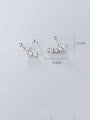 thumb 925 Sterling Silver With Platinum Plated Simplistic Fringe Stud Earrings 2