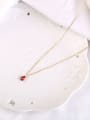 thumb Simple Red Stone Gold Plated Necklace 2