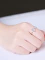 thumb Double Lines Triangle Zircon Opening Ring 1