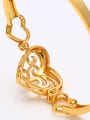 thumb Copper Alloy 24K Gold Plated Classical Heart-shaped Hollow Bangle 3