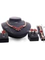 thumb Alloy Imitation-gold Plated Vintage style Artificial Red Stones Four Pieces Jewelry Set 2