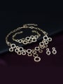 thumb 2018 Alloy Imitation-gold Plated Fashion Rhinestones Hollow Circles Four Pieces Jewelry Set 1