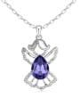 thumb Fashion Water Drop austrian Crystal Angel Pendant Alloy Necklace 2