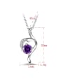 thumb Fashion Hollow Heart Cubic Zirconias Pendant Copper Necklace 4