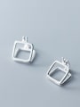 thumb 925 Sterling Silver With Silver Plated Simplistic Geometric Square Clip On Earrings 0