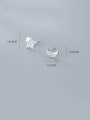 thumb 925 Sterling Silver With Platinum Plated Simplistic Stars moon asymmetry Stud Earrings 3