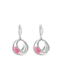 thumb High-grade Geometric Shaped Zircon Enamel Drop Earrings 0