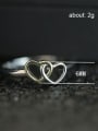 thumb Copper With  Two-color plating Heart-shaped interlock Rings 2