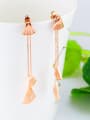 thumb Personalized Rose Gold Plated Little Shell Drop Earrings 2