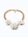 thumb Artificial Pearls Flower Alloy Necklace 0