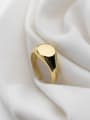 thumb 925 Sterling Silver With Gold Plated Simplistic Oval Free Size  Rings 4