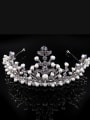 thumb Luxury Crown-shape Artificial Pearls Party Wedding Hair Accessories 0