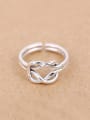 thumb Personalized Knot Silver Opening Midi Ring 0