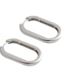 thumb 925 Sterling Silver With Glossy Simplistic Geometric Clip On Earrings 0
