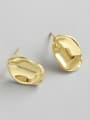 thumb Gold plated  irregular concave convex surface earrings 2