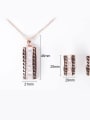 thumb Alloy Rose Gold Plated Fashion Artificial Crystal Arch-shaped Two Pieces Jewelry Set 3