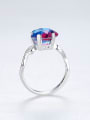 thumb Sterling silver luxury rainbow stone flower ring 3