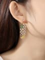 thumb Copper With Gold Plated Delicate Hollow Geometric Drop Earrings 1