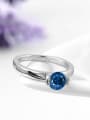 thumb Fashionable Blue Swiss Zircon Geometric Shaped Ring 1