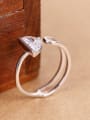 thumb Platinum Plated Zircon Opening Midi Ring 2