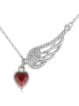 thumb Fashion Angel Wing Heart austrian Crystals Alloy Necklace 3