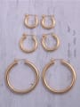 thumb Titanium With Gold Plated Simplistic  Hollow  Round Hoop Earrings 0