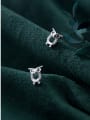 thumb 925 Sterling Silver With Silver Plated Cute Owl Stud Earrings 1