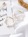 thumb Alloy With Gold Plated Fashion Charm  Imitation Pearl Hoop Earrings 2