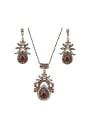 thumb Retro style Red Resin stone White Crystals Alloy Two Pieces Jewelry Set 0