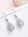 thumb Simple Shiny White austrian Crystals 925 Silver Earrings 2