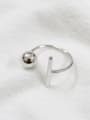 thumb 925 Sterling Silver With Platinum Plated Personality Square bead Free Size Rings 2