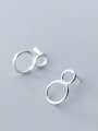 thumb 925 Sterling Silver With Silver Plated Simplistic Number 8 Stud Earrings 1