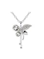 thumb Fashion austrian Crystals-studded Butterfly Pendant Alloy Necklace 0