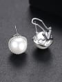 thumb Copper With Platinum Plated class Imitation Pearl Stud Earrings 2