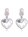 thumb Fashion Heart shaped austrian Crystal Alloy Stud Earrings 3