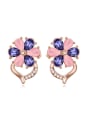 thumb Exquisite Water Drop austrian Crystals-accented Flower Stud Earrings 0