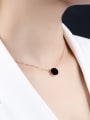 thumb Fashion 18K Rose Gold Black Paint Titanium Round Shaped Necklace 1