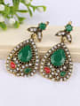 thumb Ethnic style Water Drop Resin stones White Crystals Alloy Drop Earrings 1
