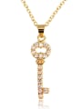 thumb High Quality 18k Gold Plated Key Shaped Zircon Necklace 0