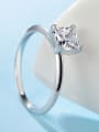 thumb S925 Silver Square Zircon Engagement Ring 2
