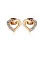 thumb 18K White Gold Heart-shaped Crystal stud Earring 2