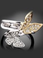 thumb Fashion Cubic Rhinestones-studded Butterflies Alloy Ring 0