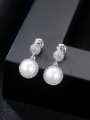 thumb Sterling Silver Natural Freshwater Jane with 3A Zircon Earrings 0