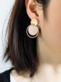 thumb Stainless Steel With Rose Gold Plated Trendy frosted Round Chandelier Earrings 1