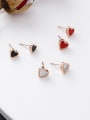 thumb Stainless Steel With Rose Gold Plated Cute Heart Stud Earrings 4