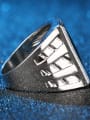 thumb Retro style Black Enamel Silver Plated Alloy Ring 2