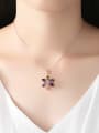 thumb Copper With 3A cubic zirconia Trendy Flower Necklaces 4